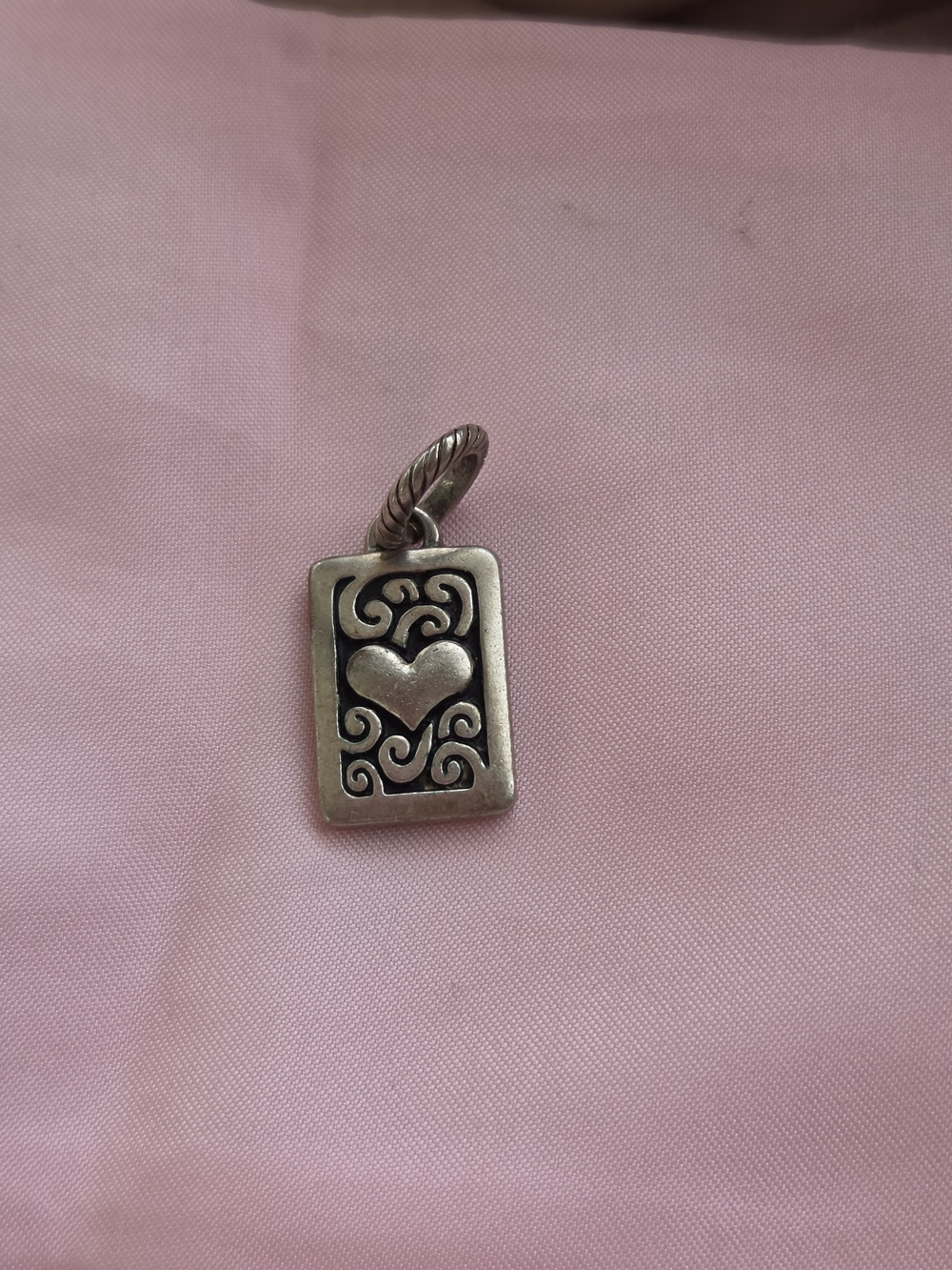 2013 Brighton Silver Heart Scroll Charm